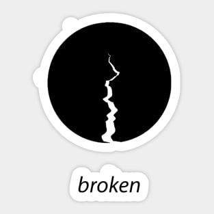 black&white broken design Sticker